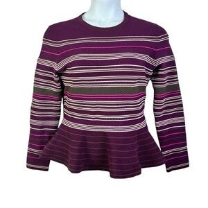 Ted Baker Striped Purple Women's Top Blouse Size 4